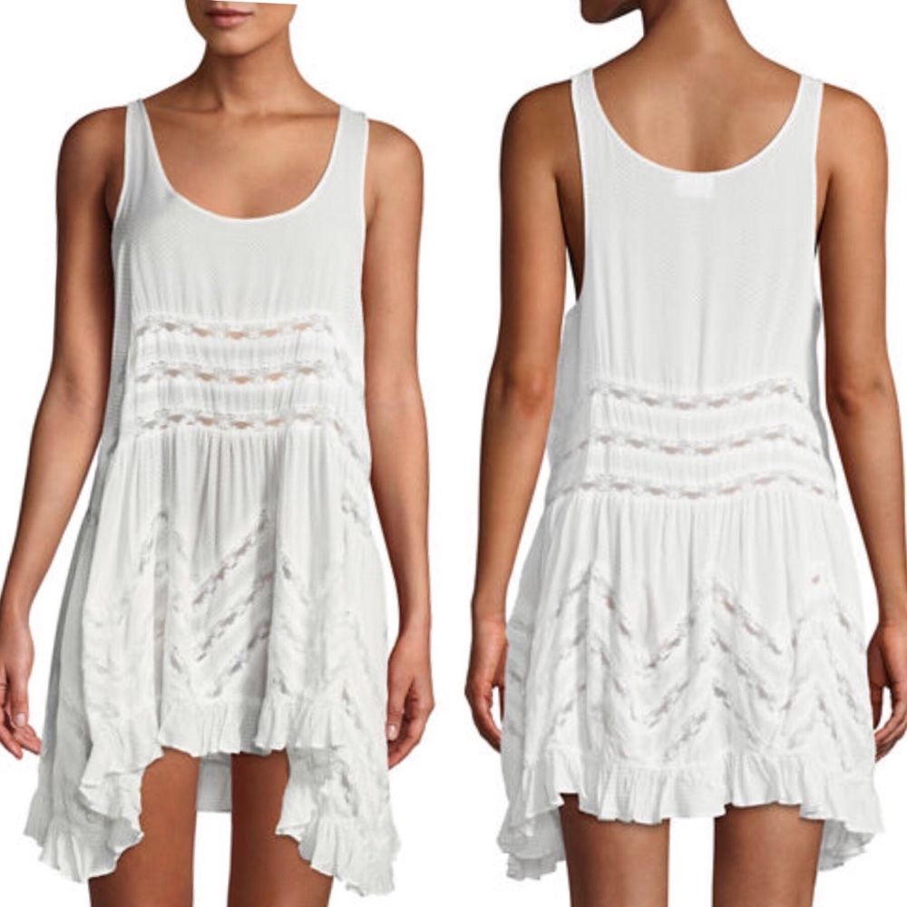 NWT Free People Lace-Striped Voile Trapeze Dress - Picture 3 of 7
